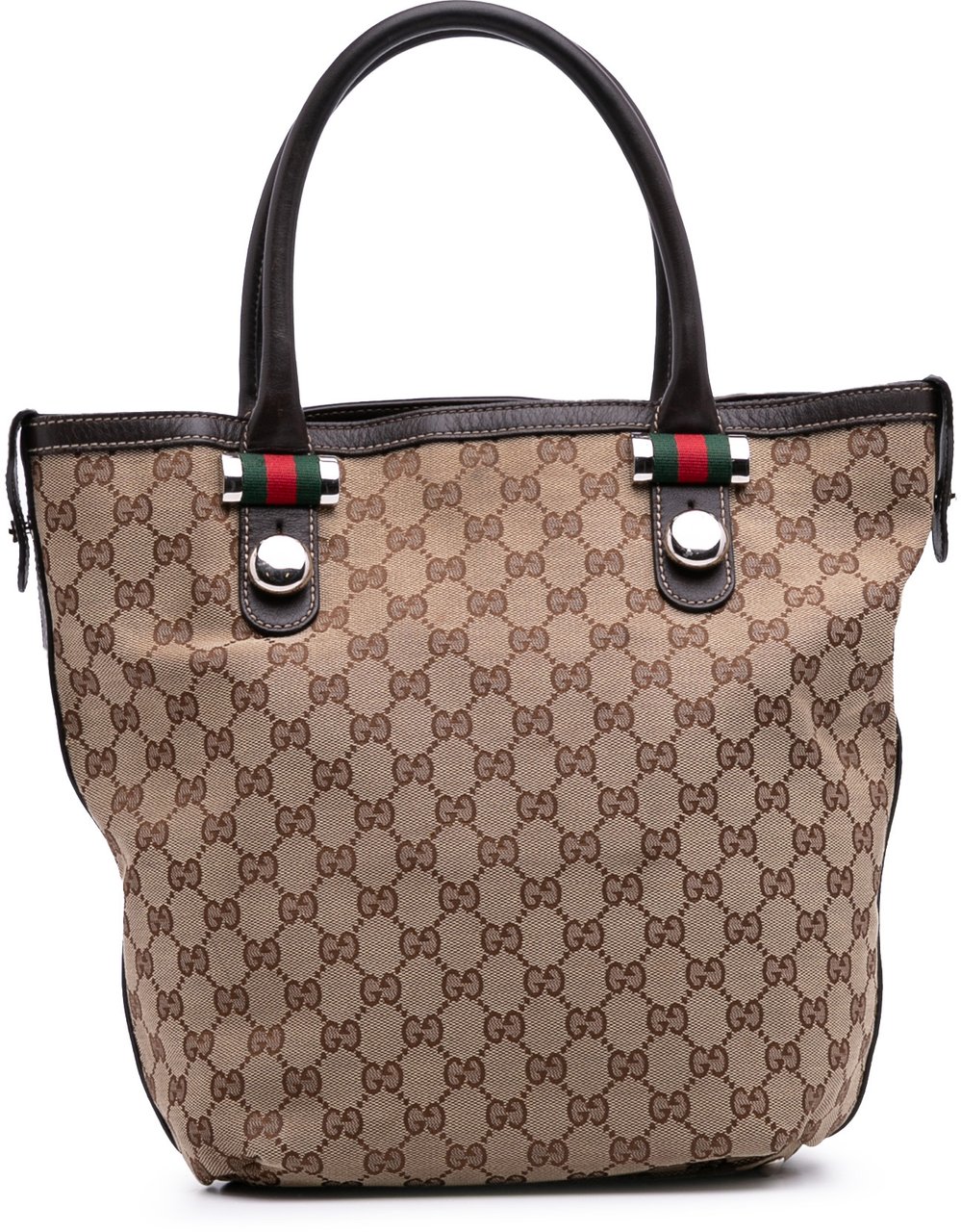 Gucci Medium GG Canvas Web Match Ball Tote Bruin