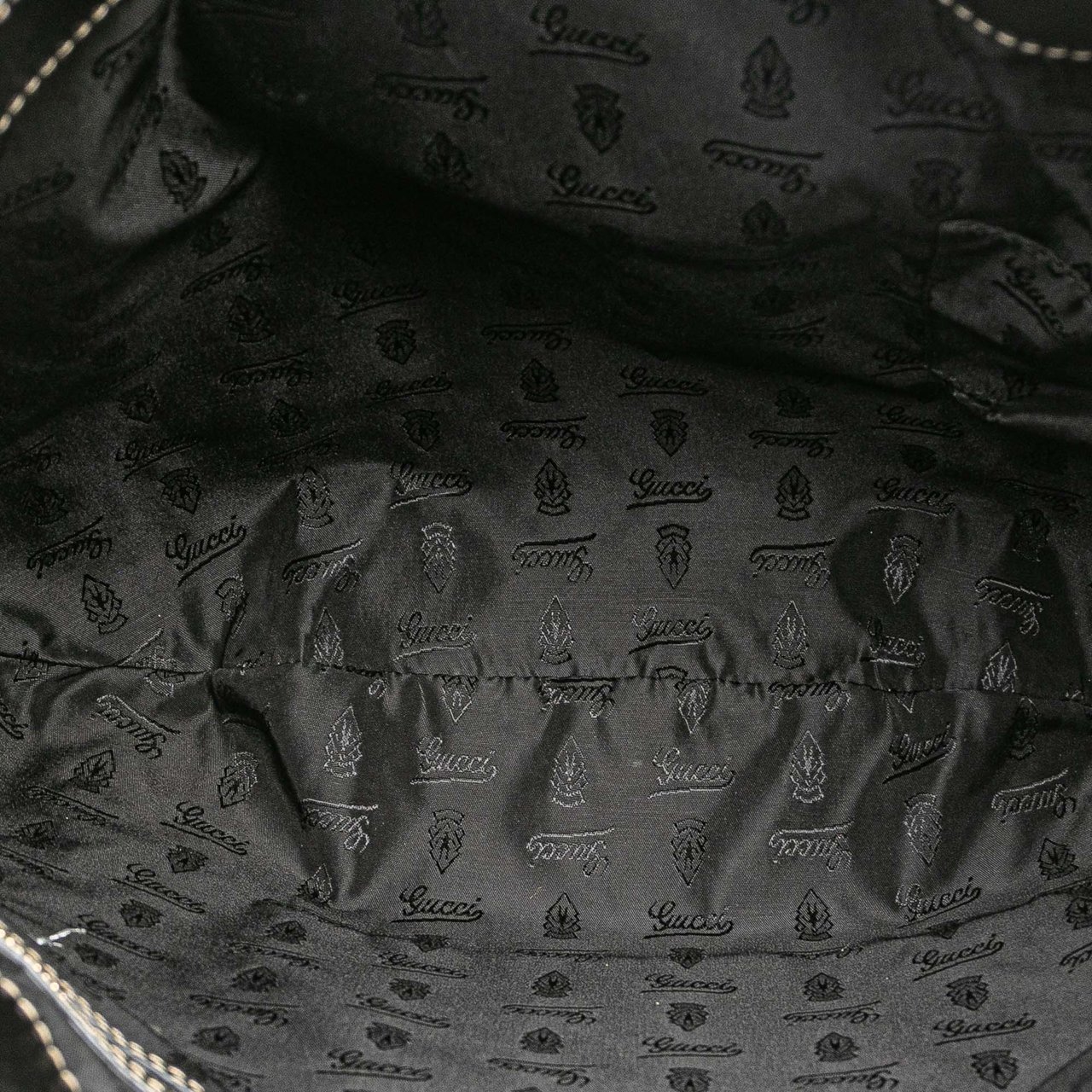 Gucci Medium Patent Web Britt Satchel Zwart