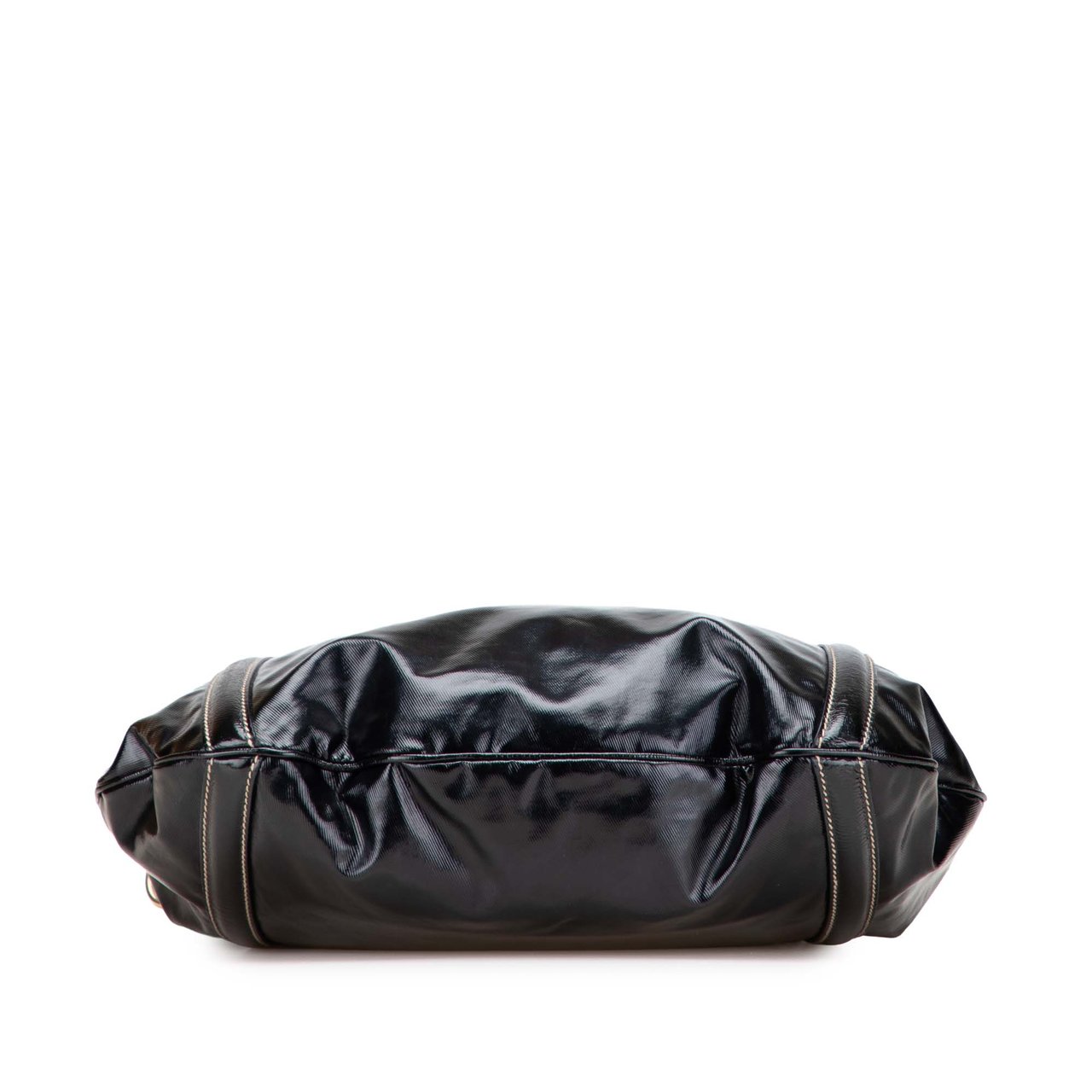 Gucci Medium Patent Web Britt Satchel Zwart