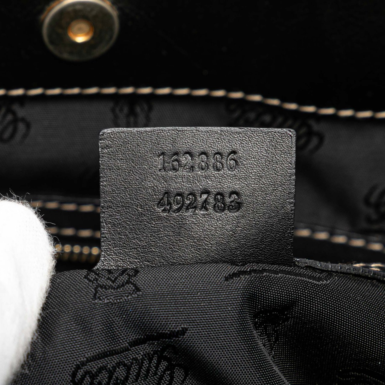 Gucci Medium Patent Web Britt Satchel Zwart