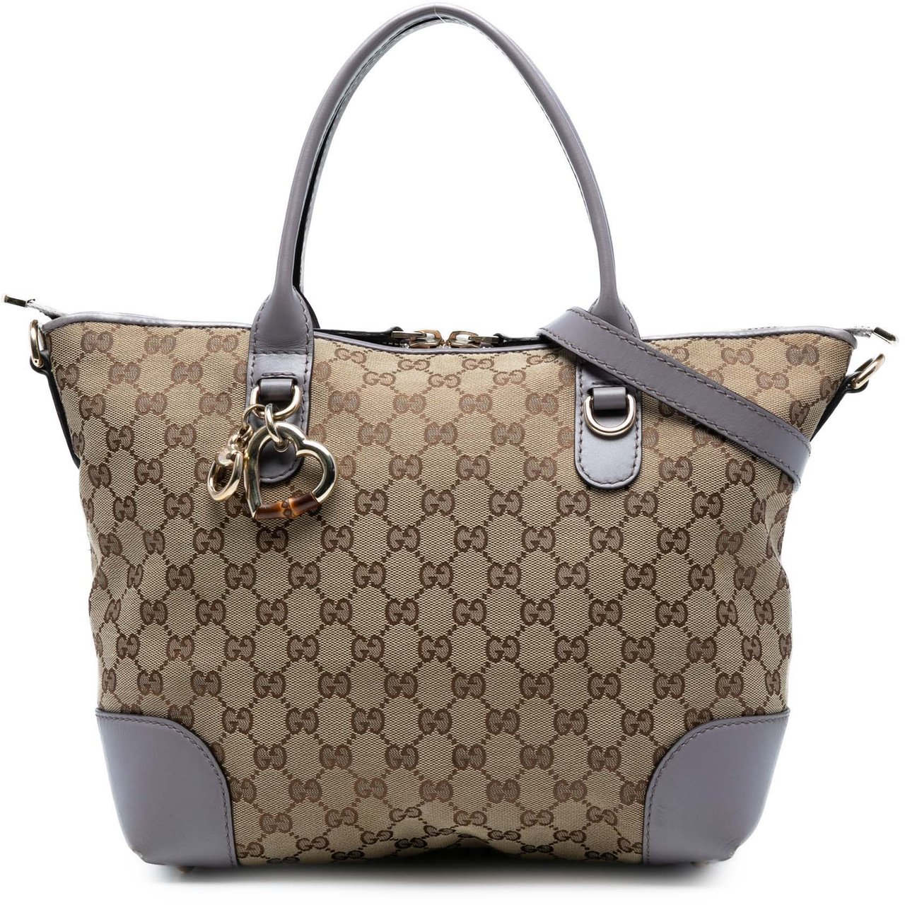 Gucci GG Canvas Heart Bit Satchel Bruin