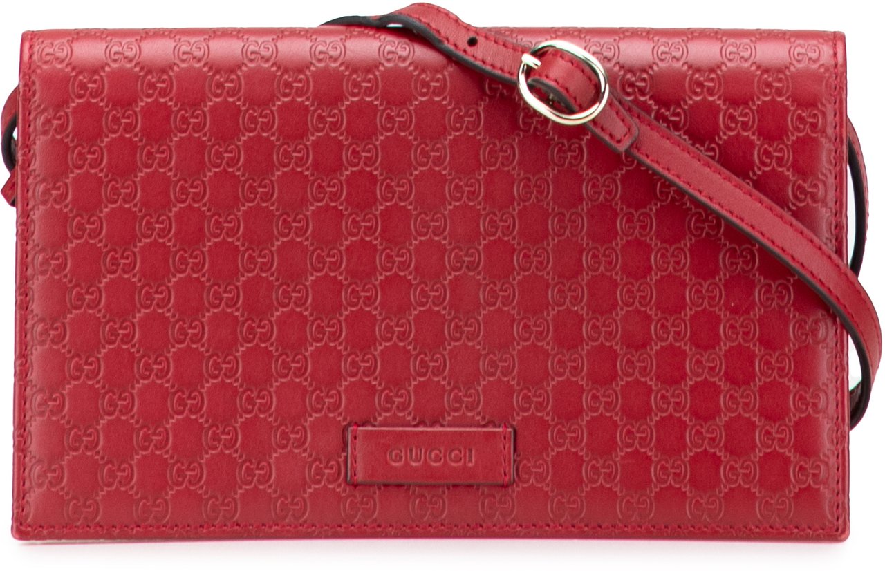 Gucci Microguccissima Wallet on Strap Rood