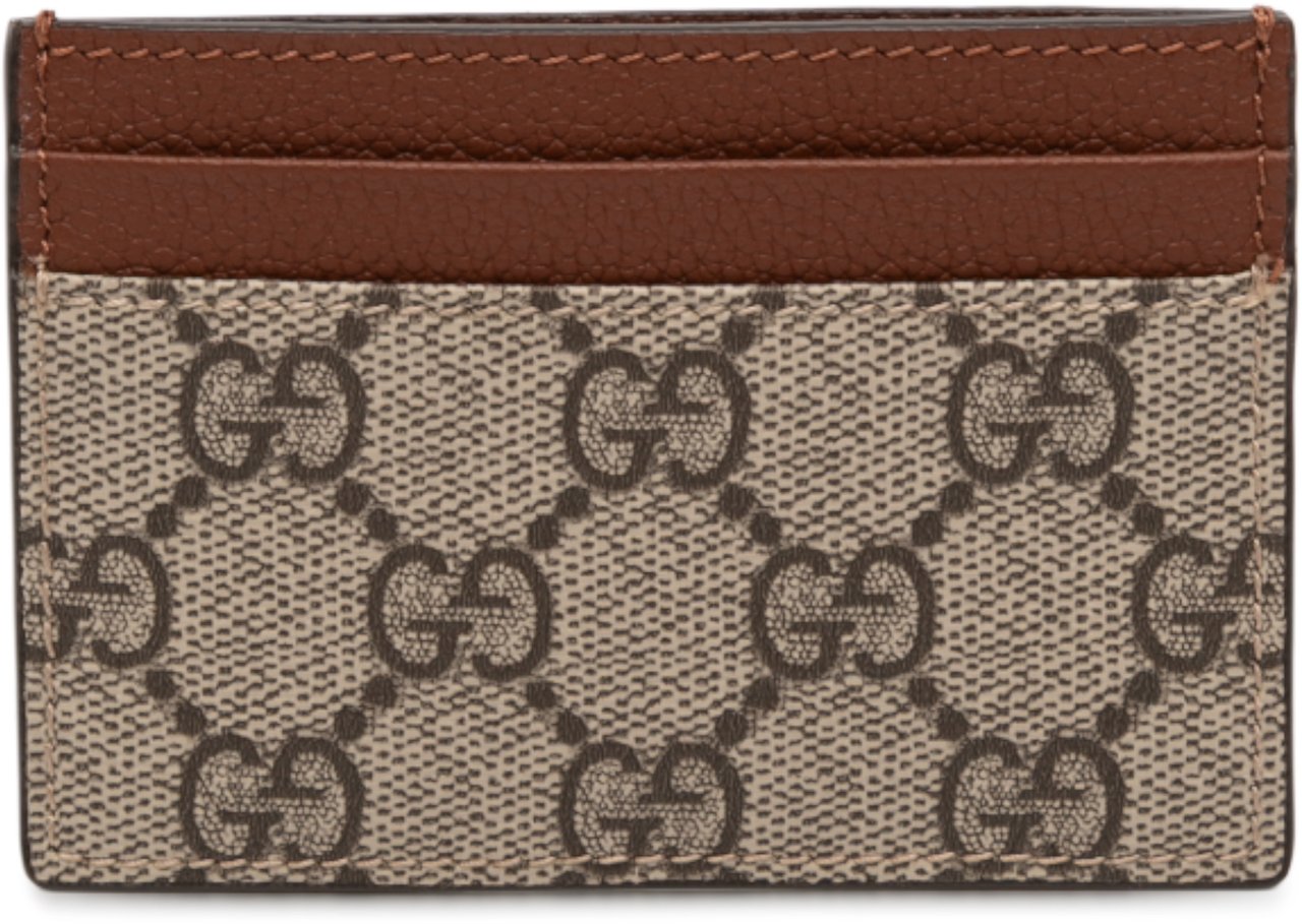 Gucci GG Supreme Card Holder Bruin