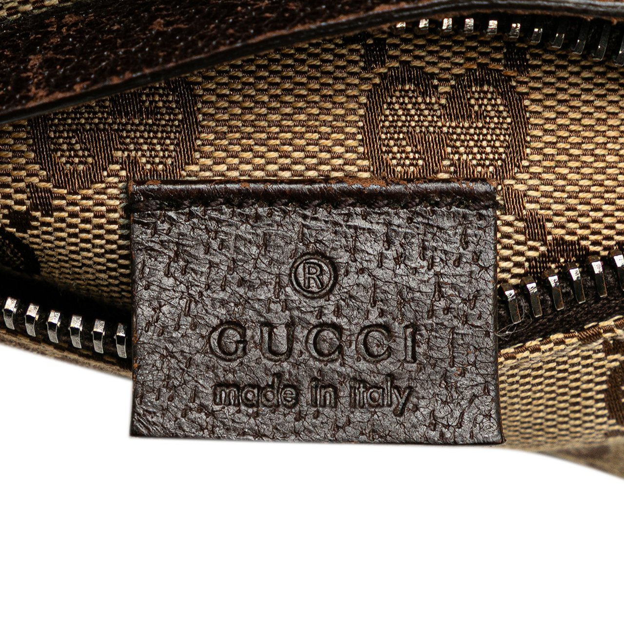 Gucci GG Canvas Web Double Pocket Belt Bag Bruin
