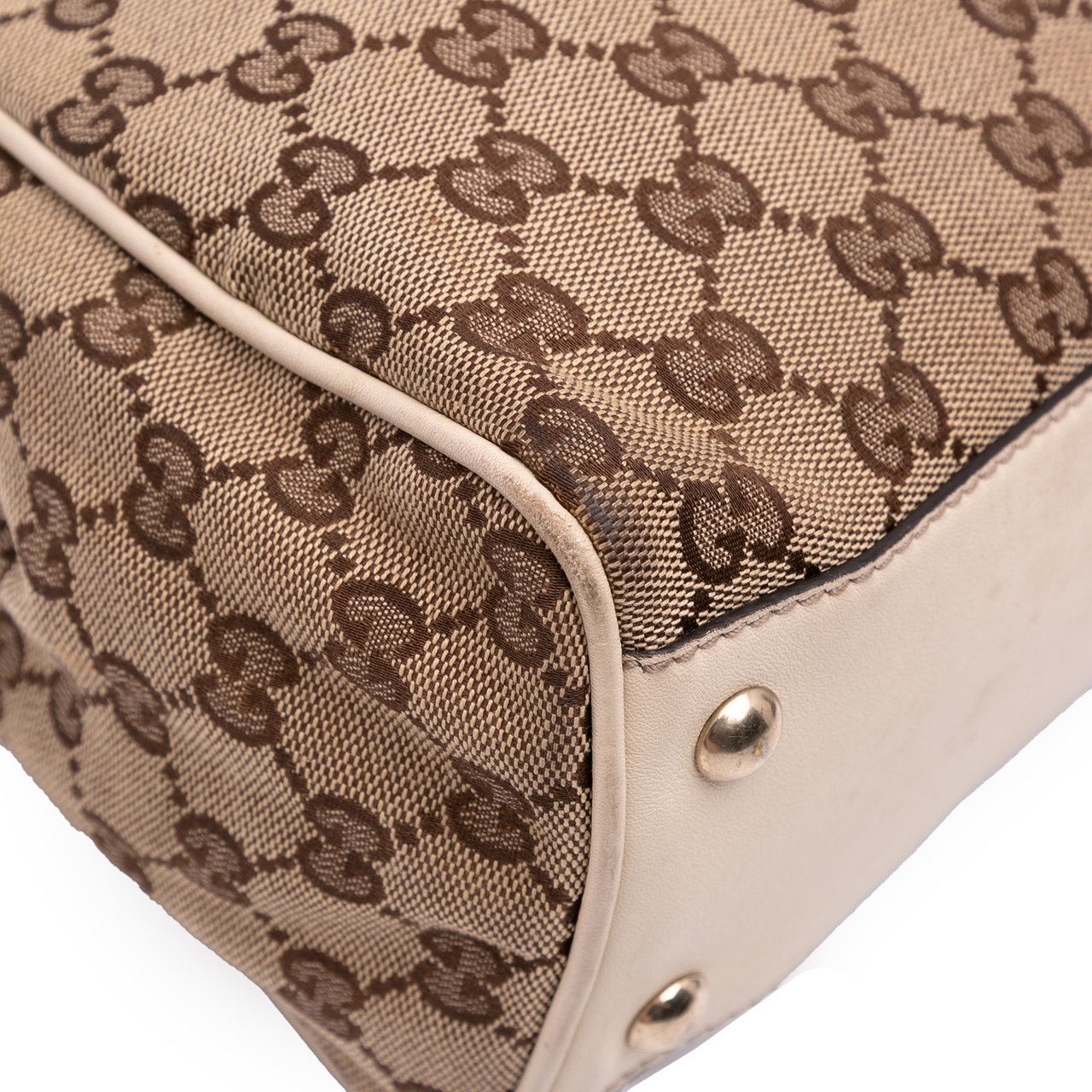 Gucci Medium GG Canvas Braided Peggy Tote Bruin