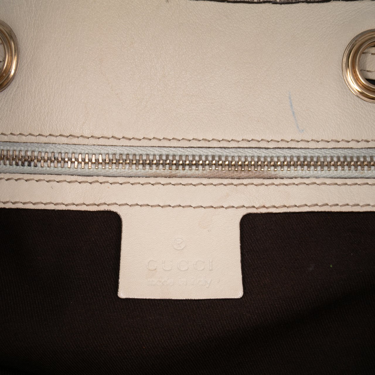 Gucci Medium GG Canvas Braided Peggy Tote Bruin