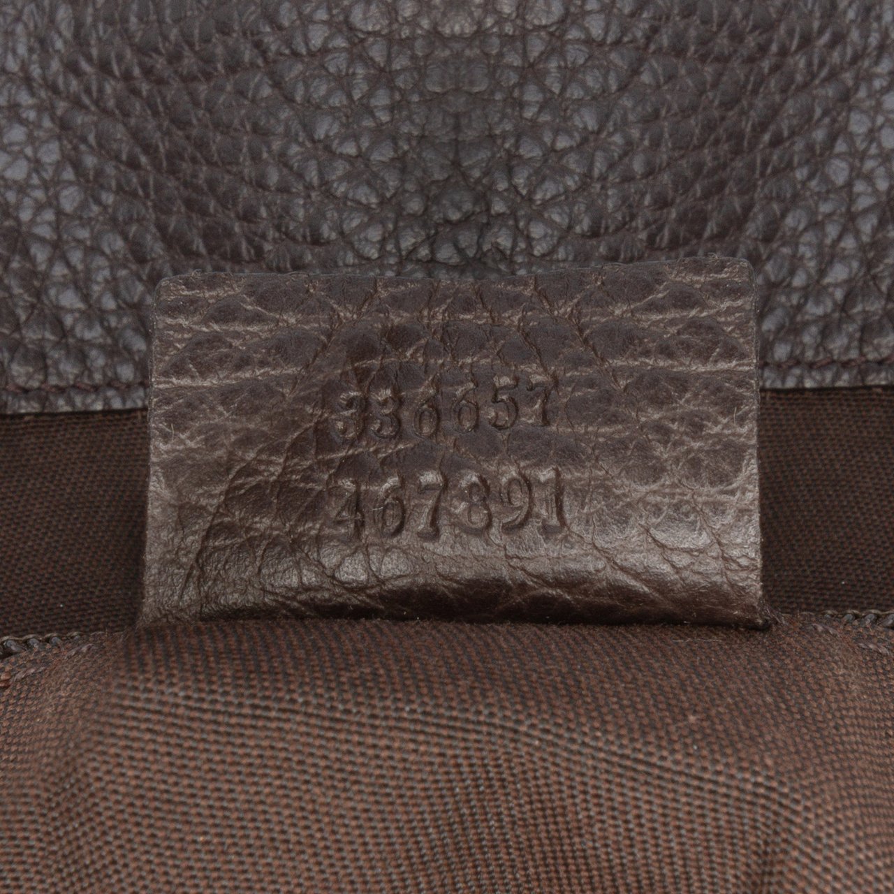 Gucci Large Pebbled Calfskin Bamboo Bar Tote Bruin