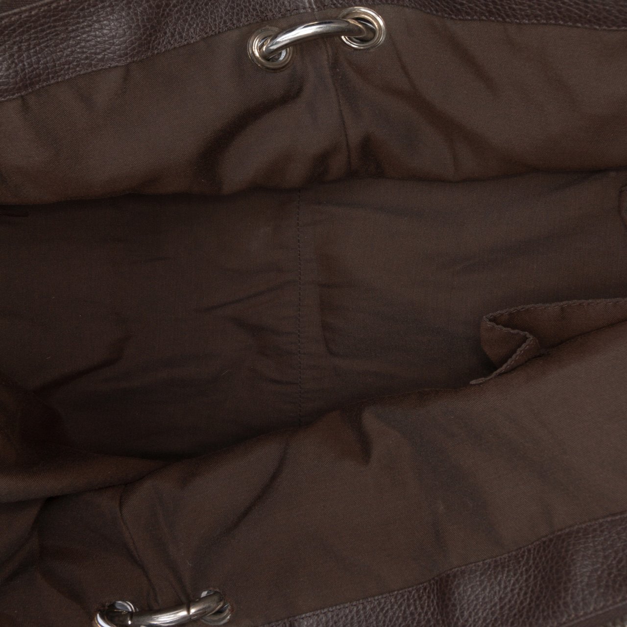 Gucci Large Pebbled Calfskin Bamboo Bar Tote Bruin