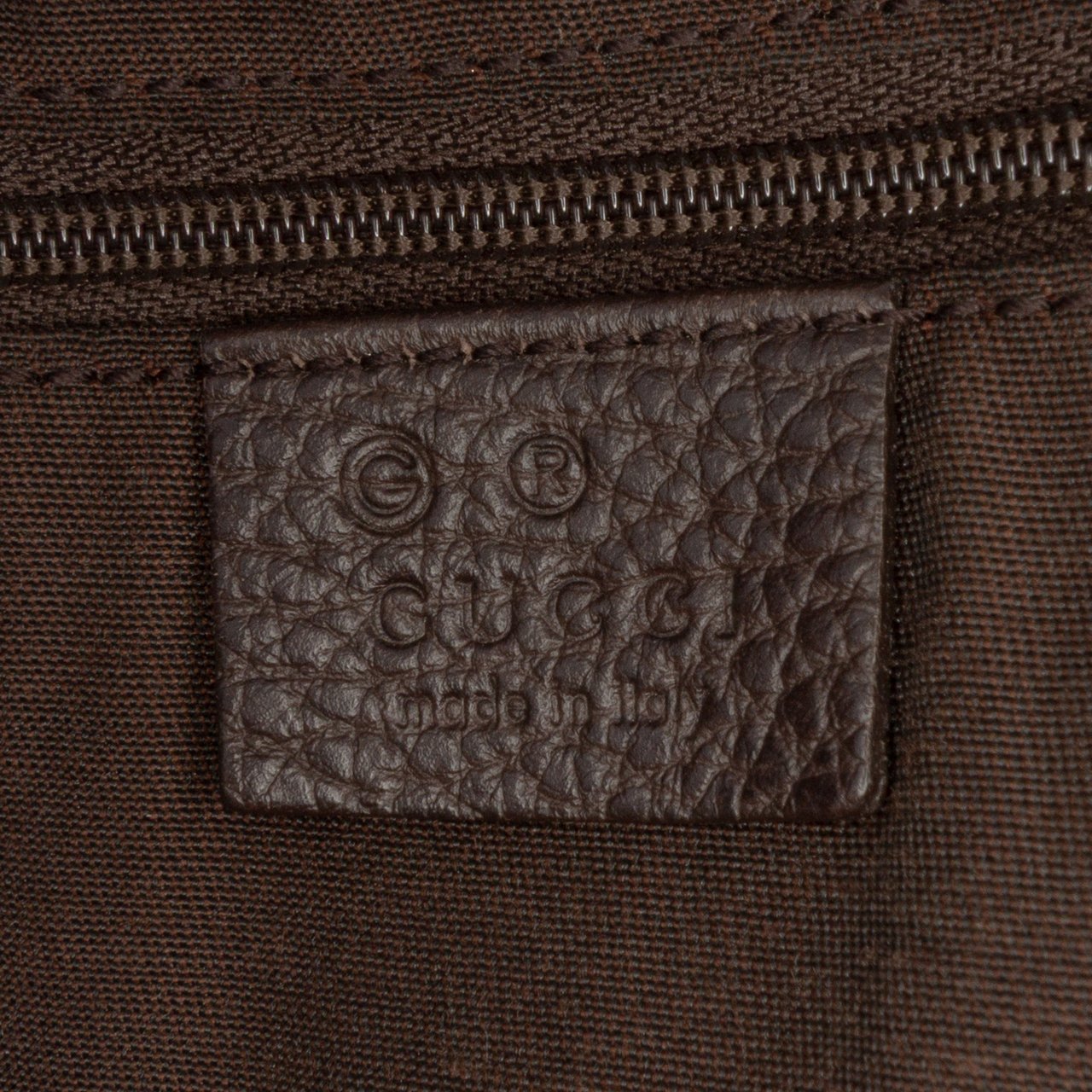 Gucci Large Pebbled Calfskin Bamboo Bar Tote Bruin