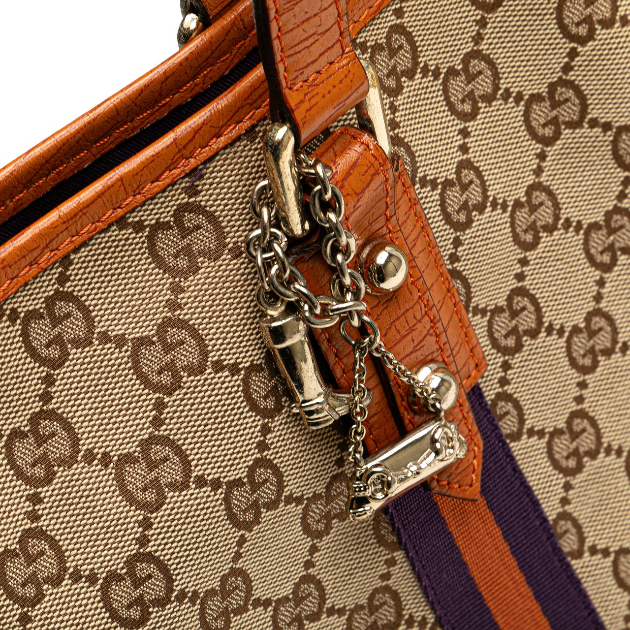 Gucci Large GG Canvas Jolicoeur Tote Bruin