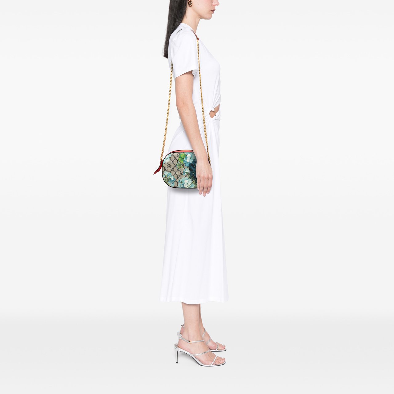 Gucci GG Supreme Blooms Chain Crossbody Bruin