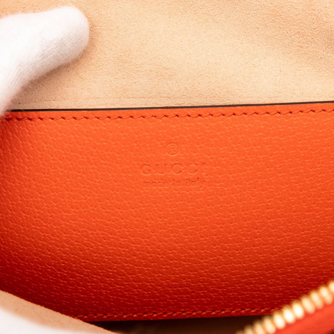 Gucci Mini Dollar Calfskin Bamboo Diana Dome Satchel Oranje