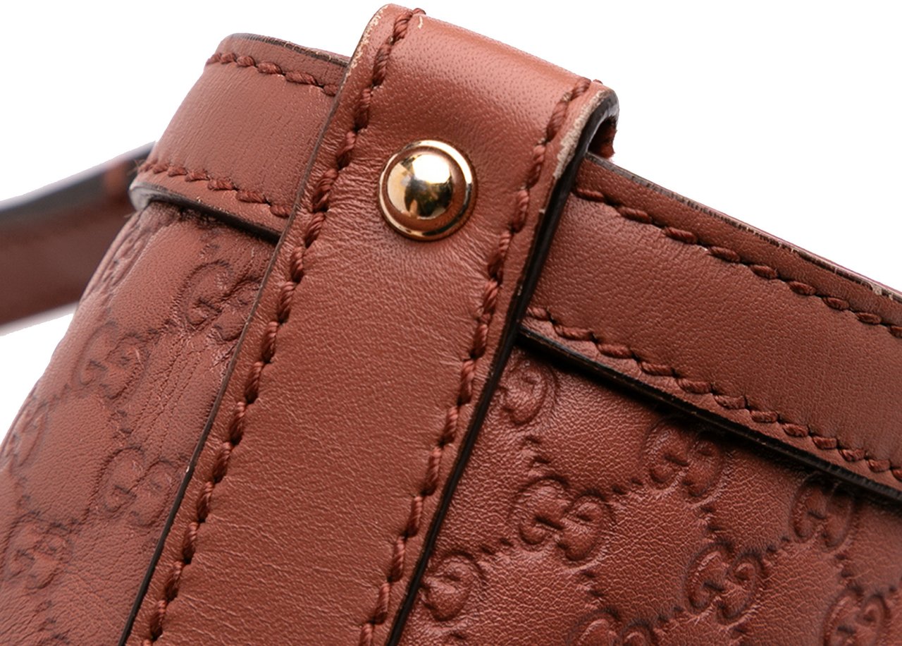 Gucci Medium Microguccissima Craft Tote Bruin