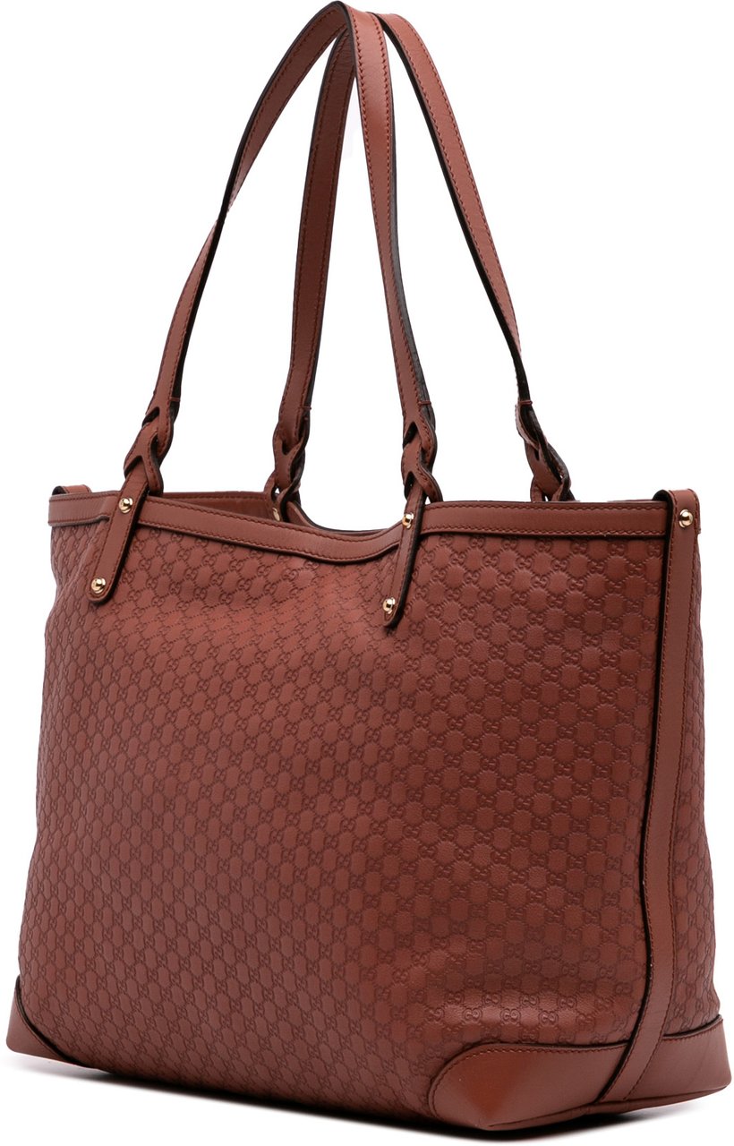 Gucci Medium Microguccissima Craft Tote Bruin
