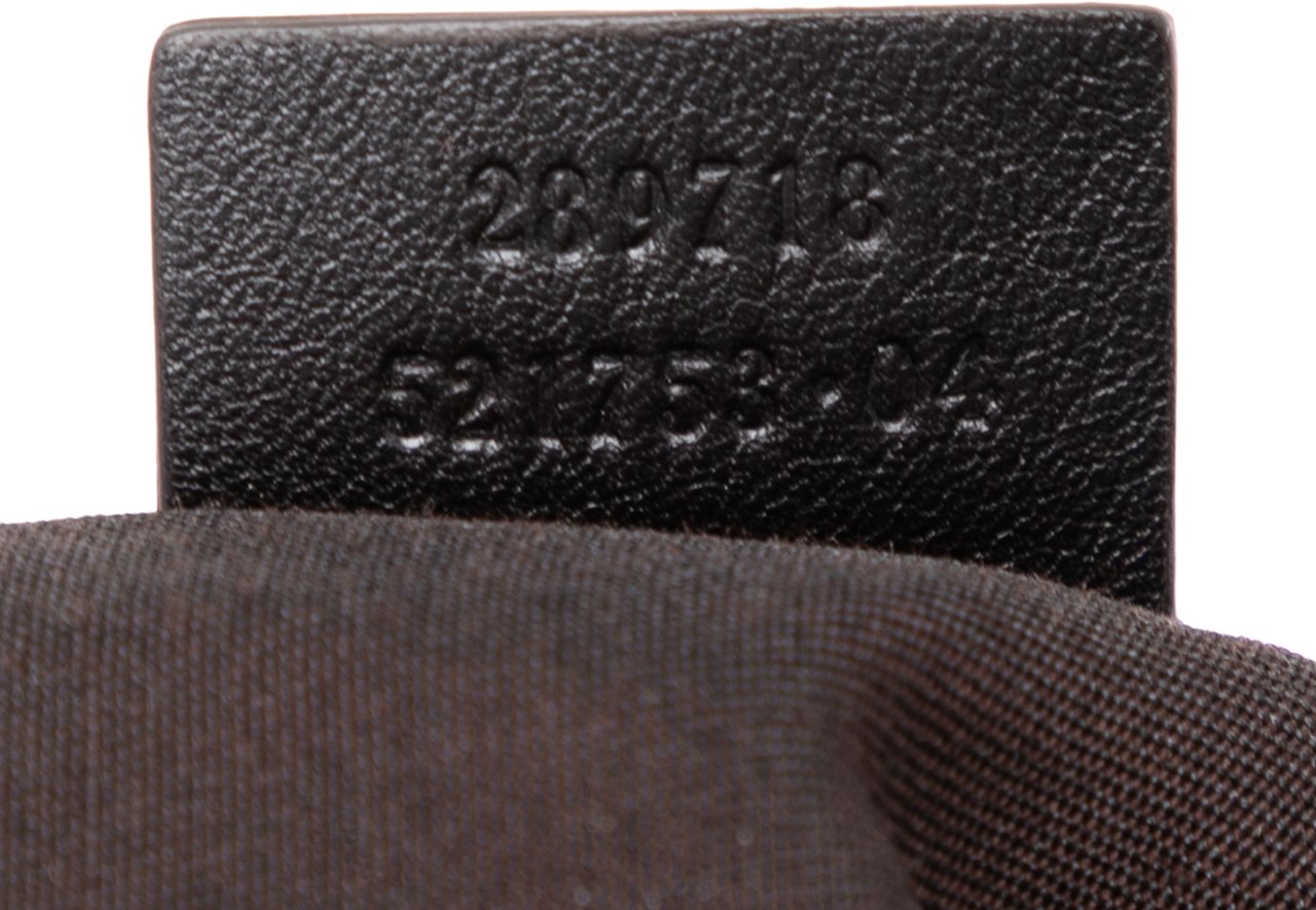 Gucci Embossed Leather Horsebit Satchel Zwart