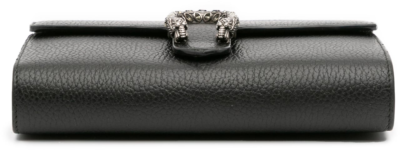 Gucci Mini Leather Dionysus Wallet on Chain Zwart