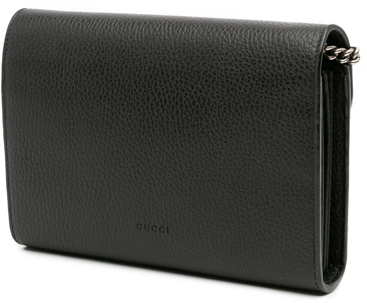 Gucci Mini Leather Dionysus Wallet on Chain Zwart