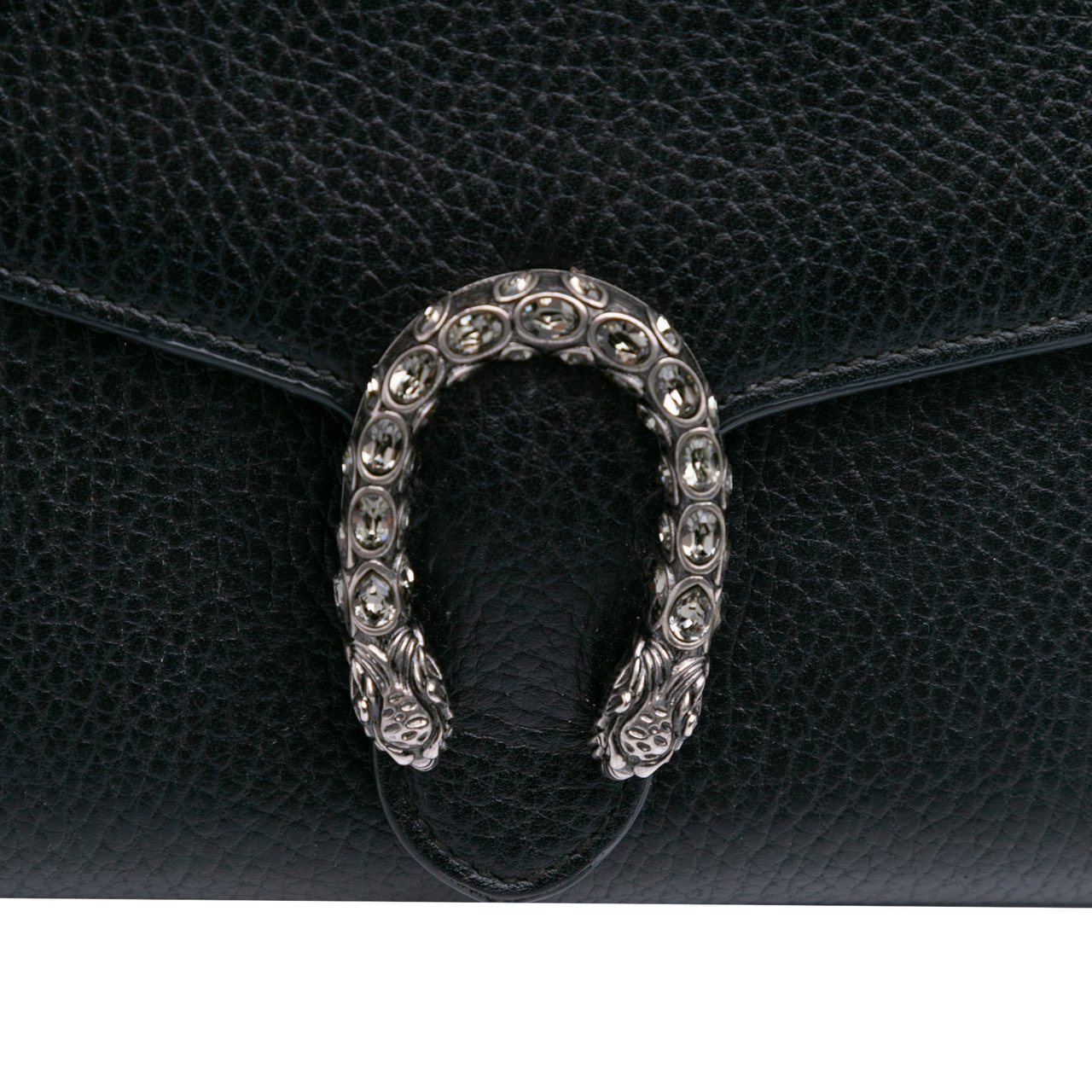 Gucci Mini Leather Dionysus Wallet on Chain Zwart