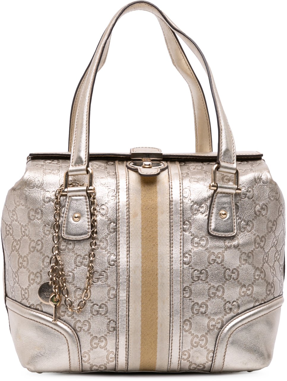 Gucci Metallic Guccissima Web Treasure Handbag Zilver