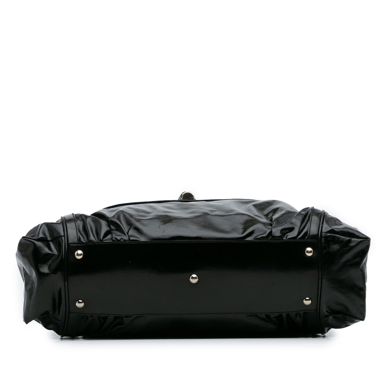 Gucci Dialux Pop Coated Canvas Bamboo Top Handle Bag Groen