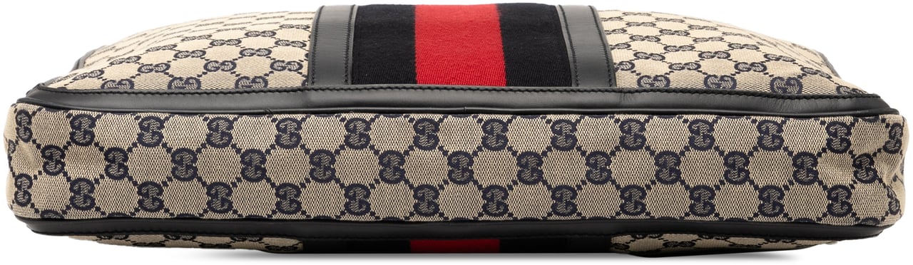 Gucci GG Canvas Web Briefcase Bruin