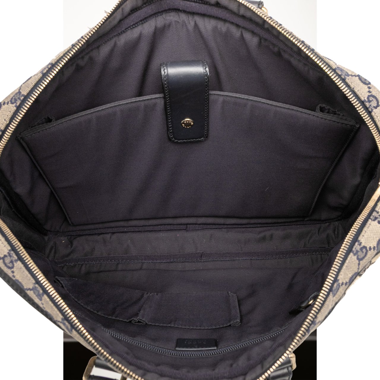 Gucci GG Canvas Web Briefcase Bruin