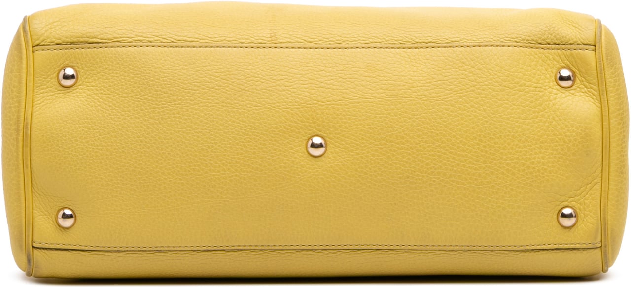 Gucci Medium Calfskin Bamboo Shopper Satchel Geel