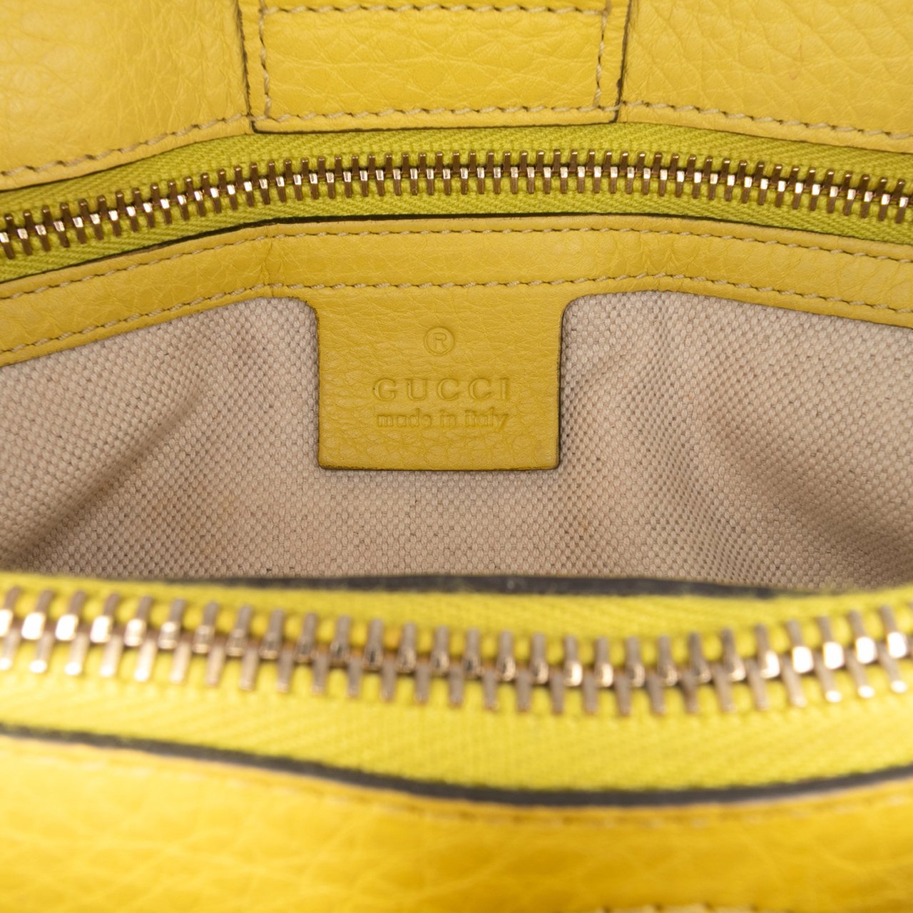 Gucci Medium Calfskin Bamboo Shopper Satchel Geel