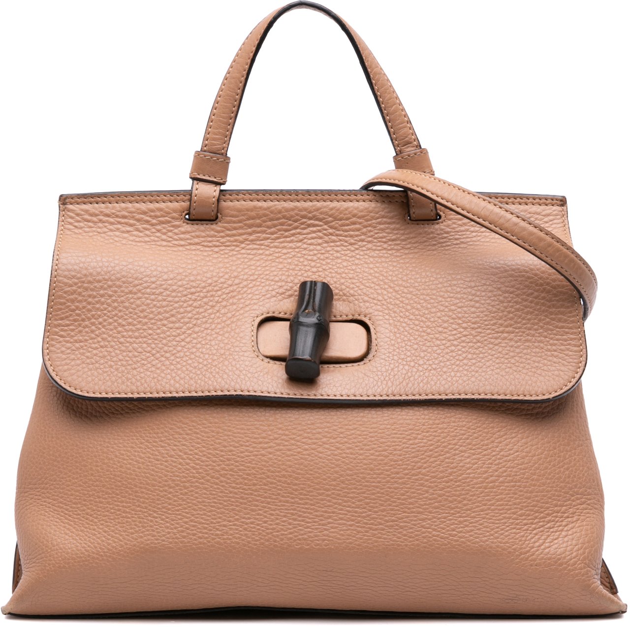 Gucci Medium Leather Bamboo Daily Satchel Bruin
