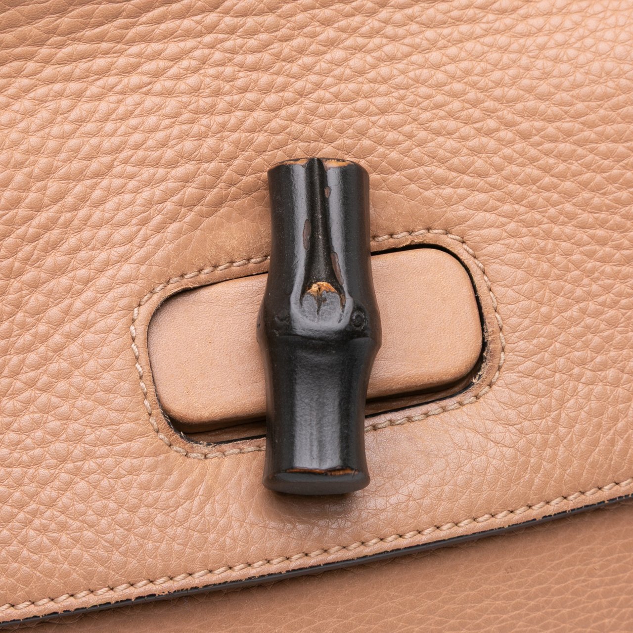 Gucci Medium Leather Bamboo Daily Satchel Bruin