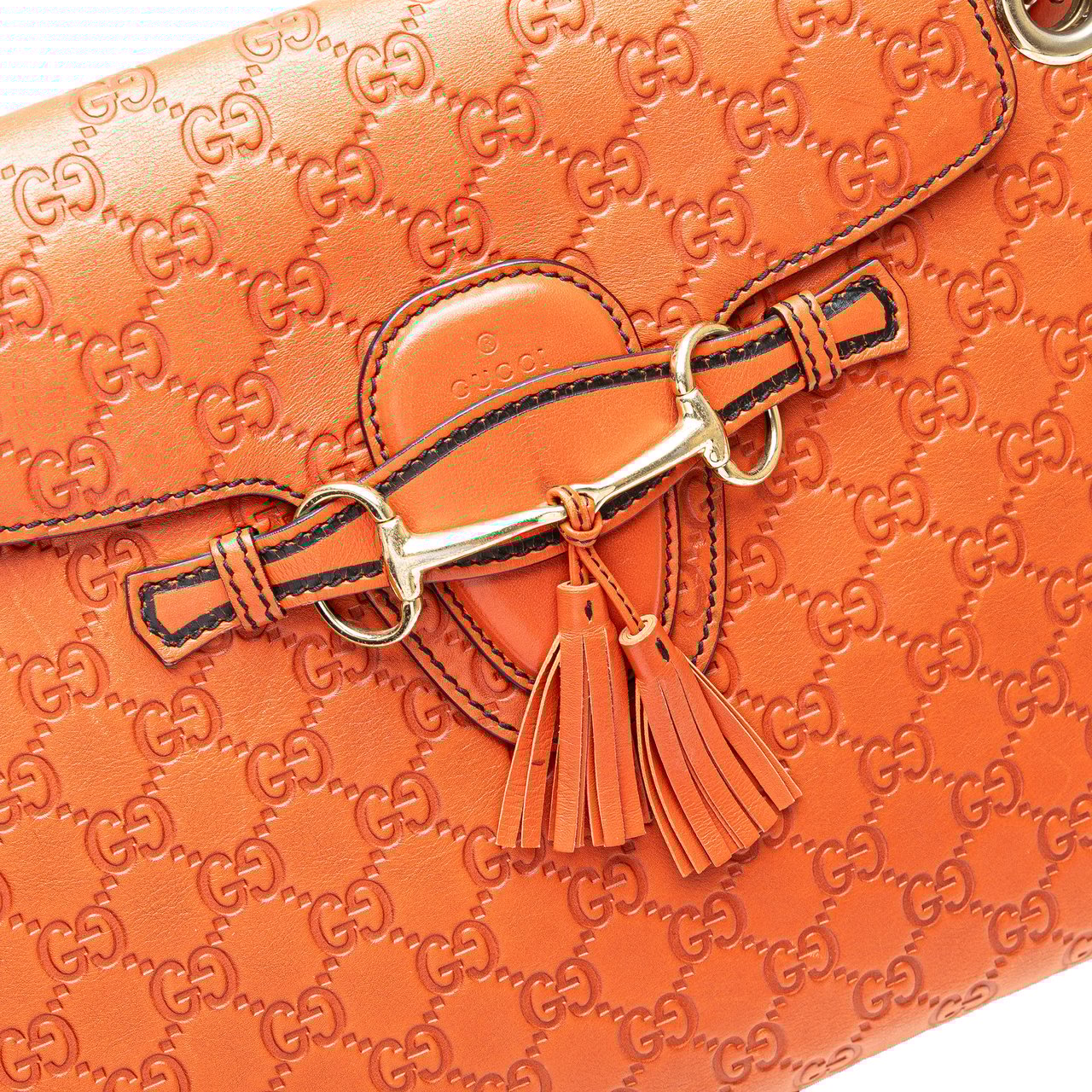 Gucci Large Guccissima Emily Shoulder Bag Oranje