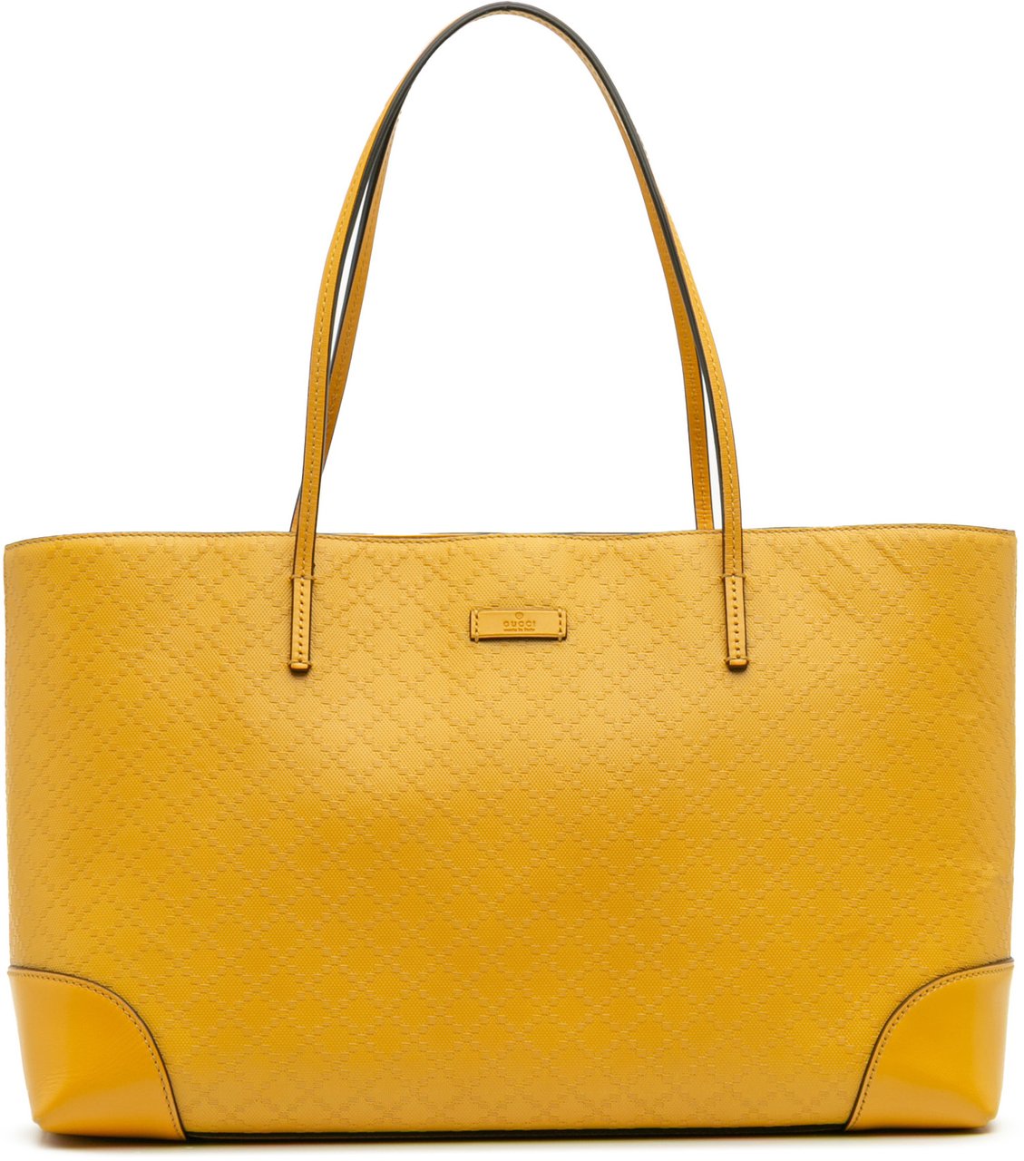 Gucci Diamante Leather Hilary Lux Tote Geel