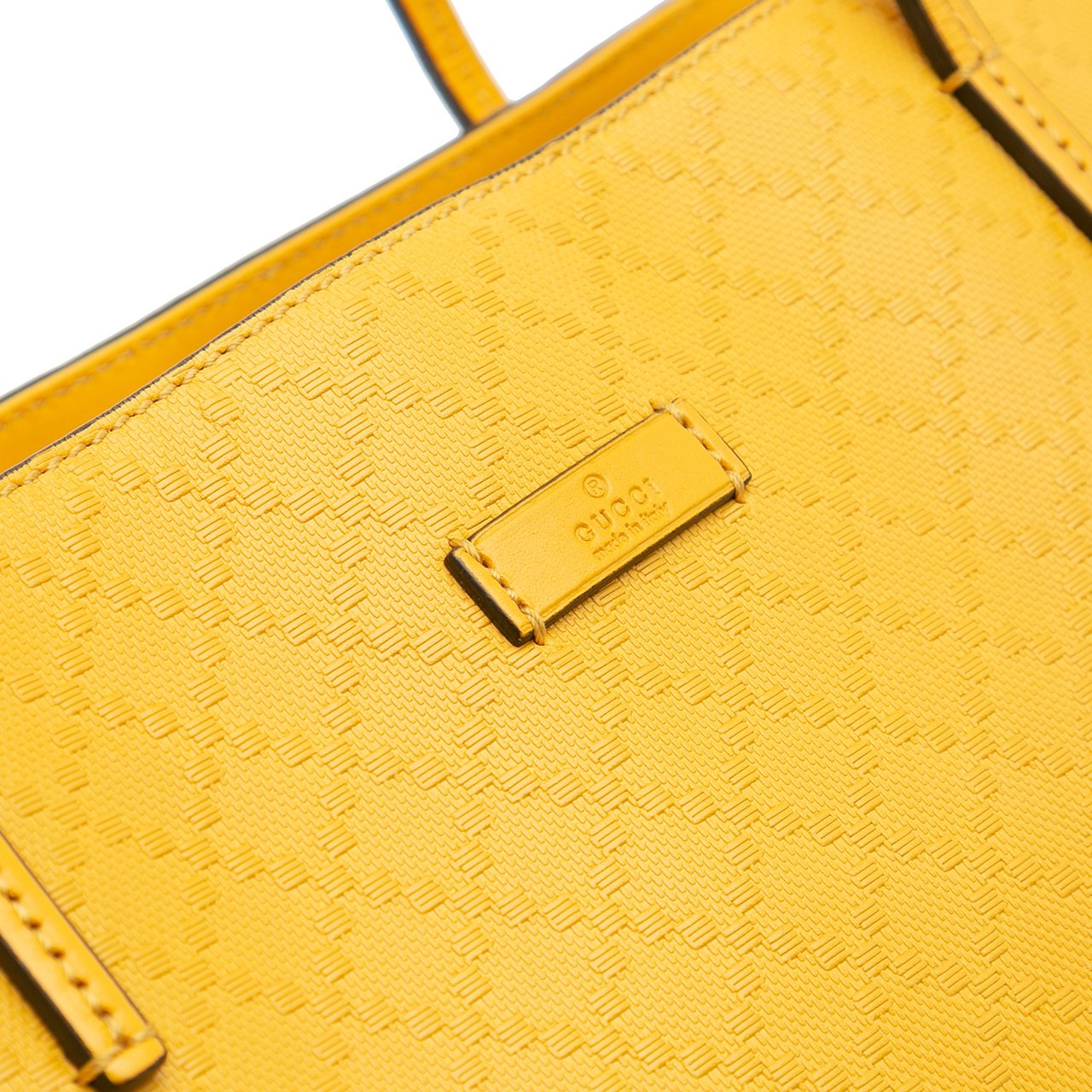 Gucci Diamante Leather Hilary Lux Tote Geel