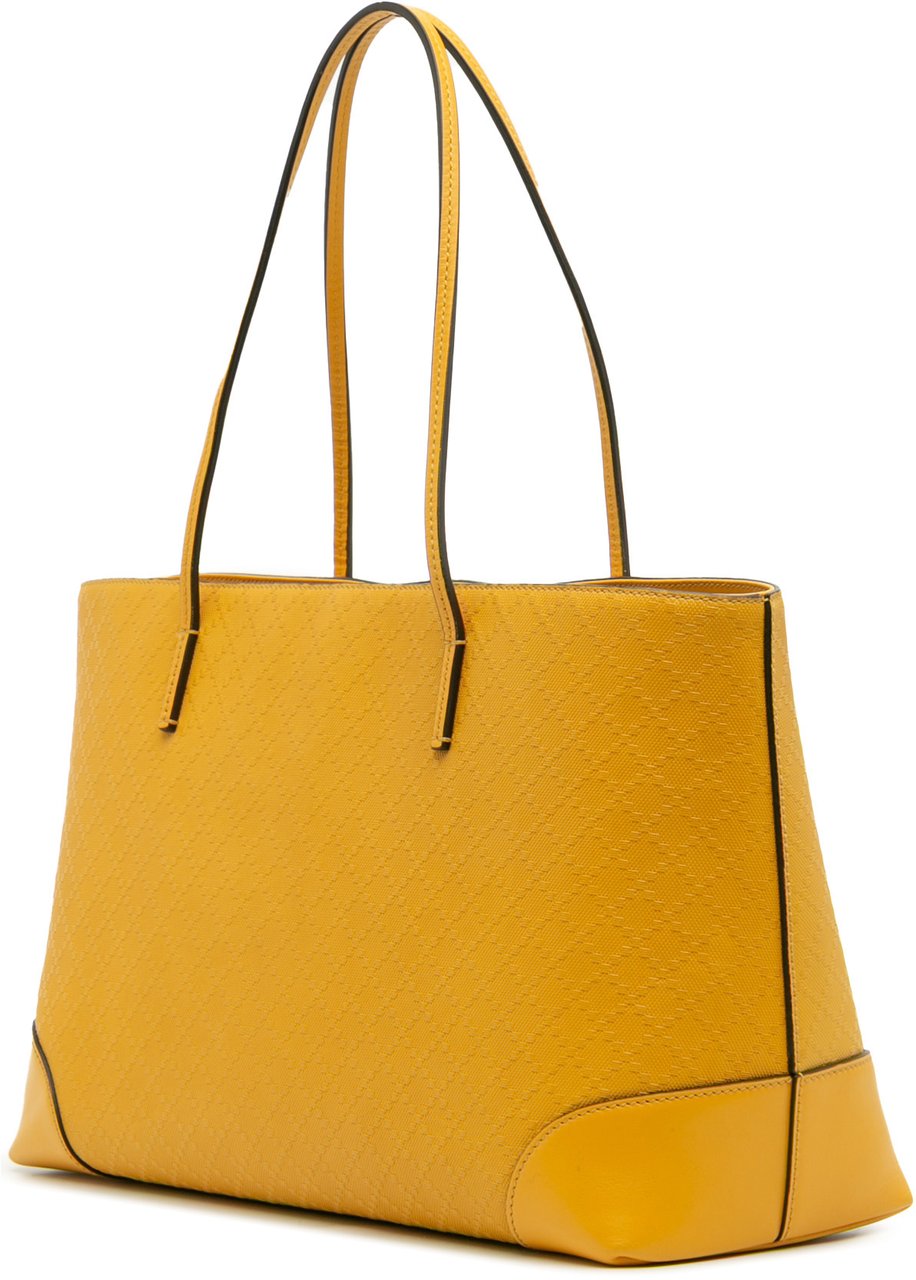 Gucci Diamante Leather Hilary Lux Tote Geel