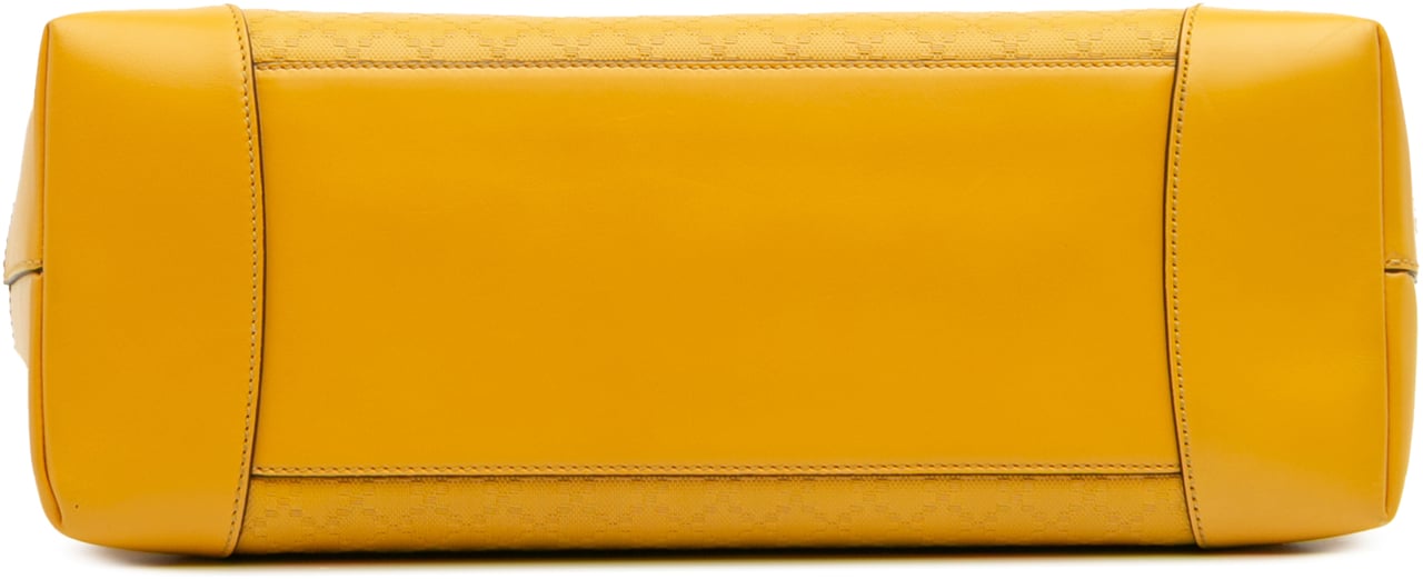 Gucci Diamante Leather Hilary Lux Tote Geel