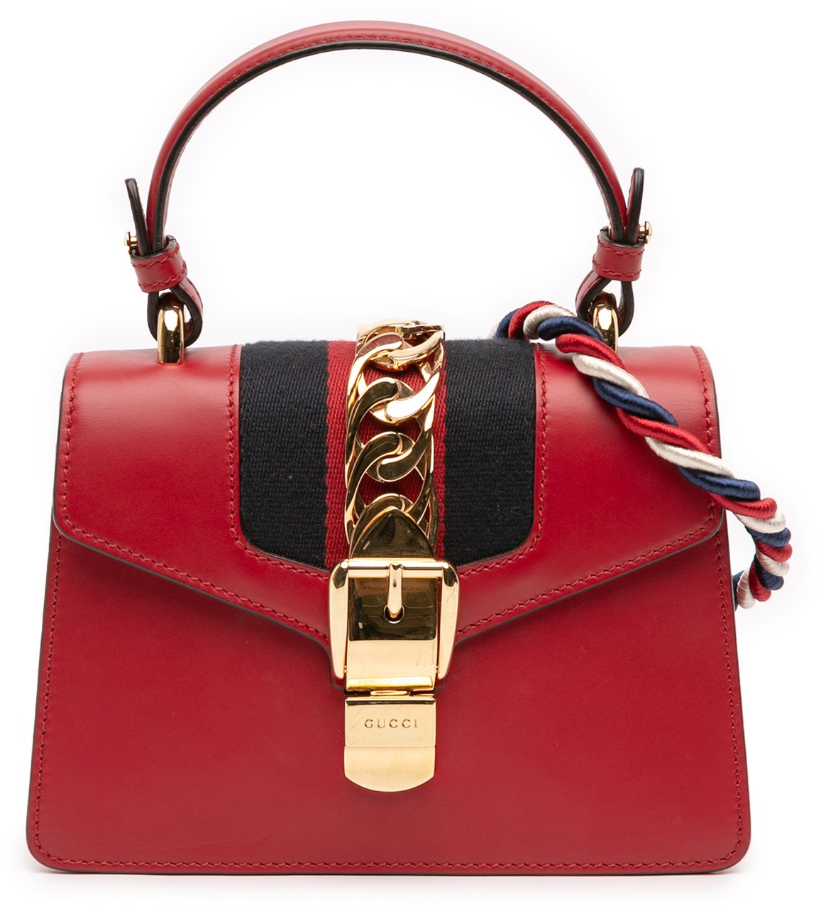 Gucci Mini Calfskin Sylvie Satchel Rood