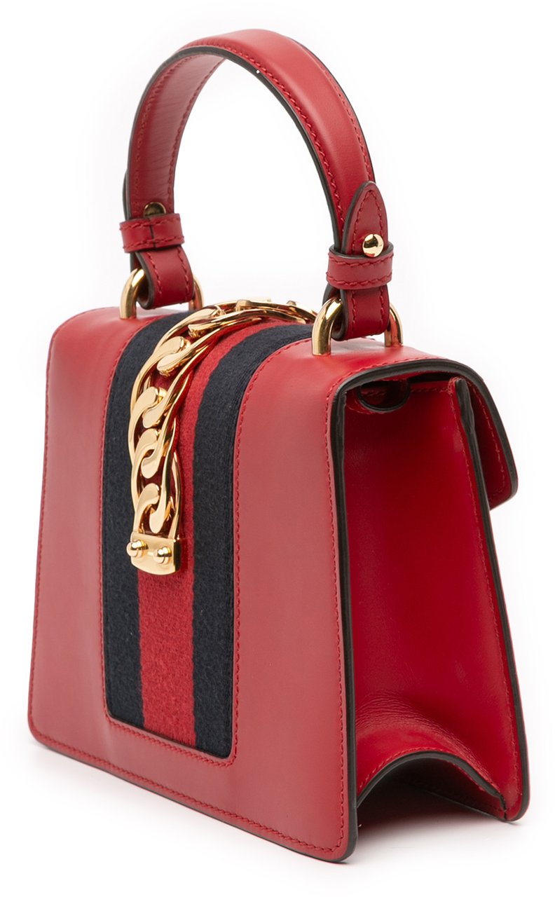 Gucci Mini Calfskin Sylvie Satchel Rood