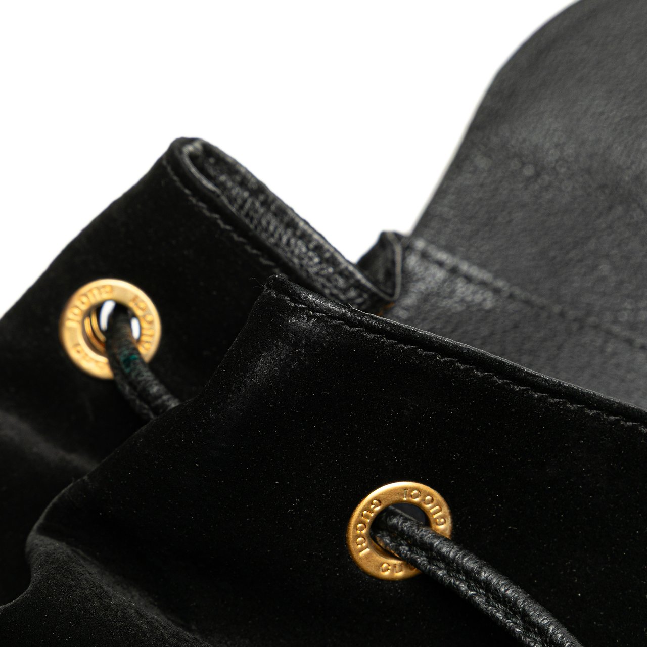 Gucci Suede Bamboo Backpack Zwart
