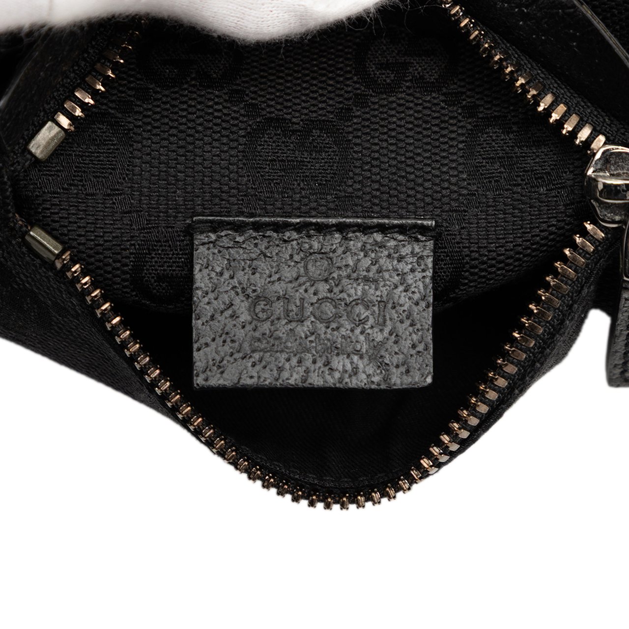 Gucci GG Canvas Double Pocket Belt Bag Zwart
