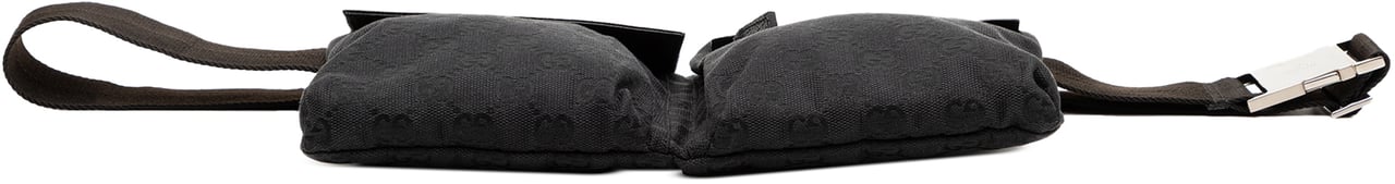 Gucci GG Canvas Double Pocket Belt Bag Zwart