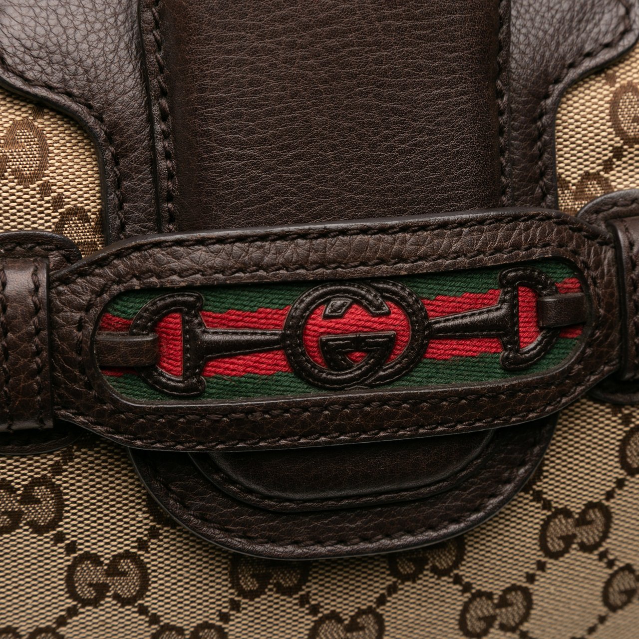 Gucci GG Canvas Dressage Hobo Bruin
