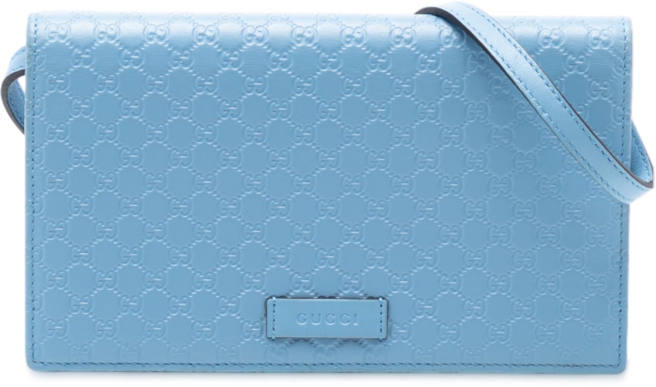 Gucci Microguccissima Wallet on Strap Blauw