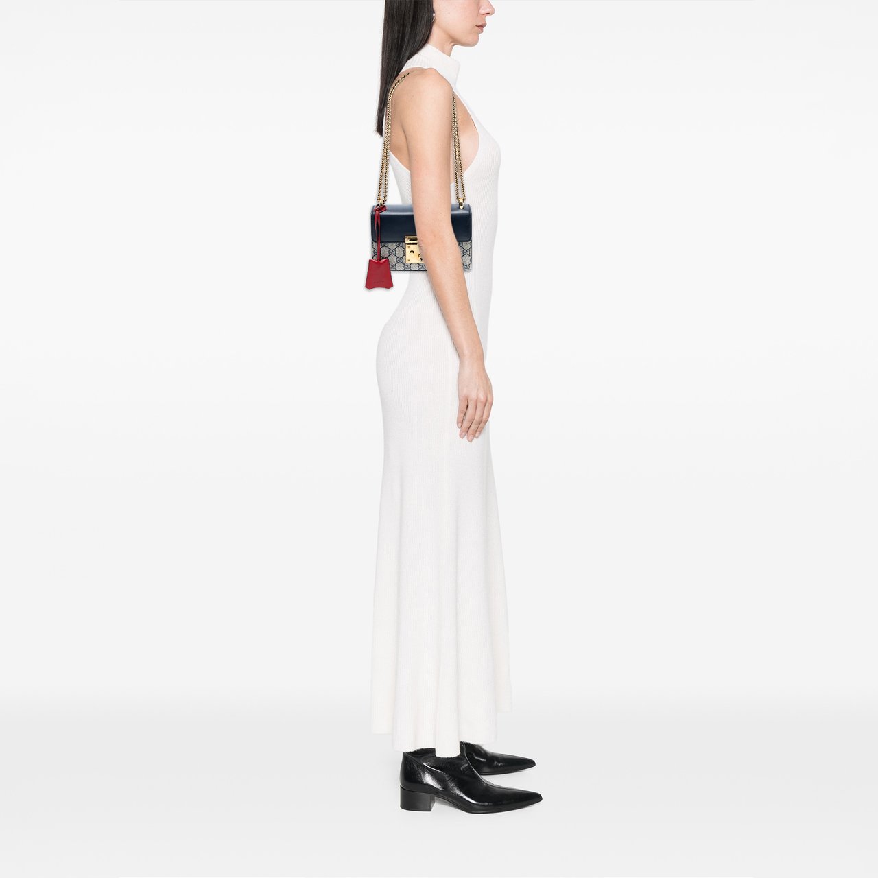 Gucci Small GG Supreme Padlock Crossbody Bruin