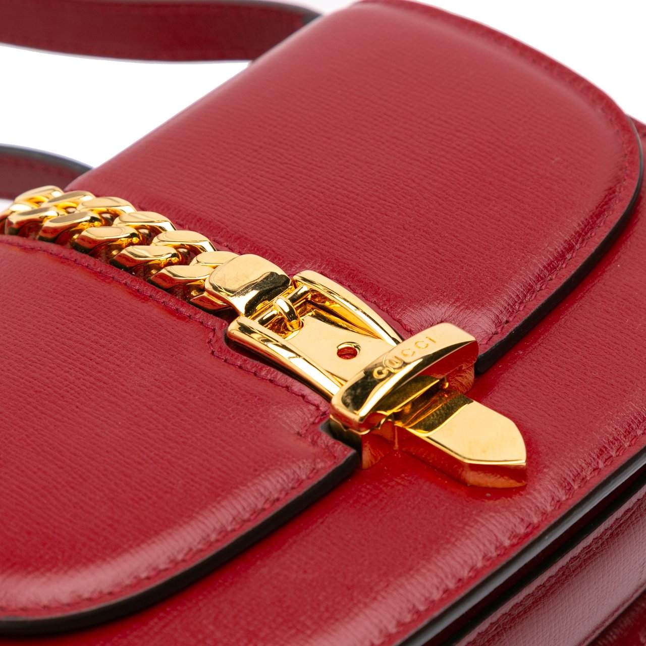 Gucci Mini Leather Sylvie 1969 Crossbody Rood