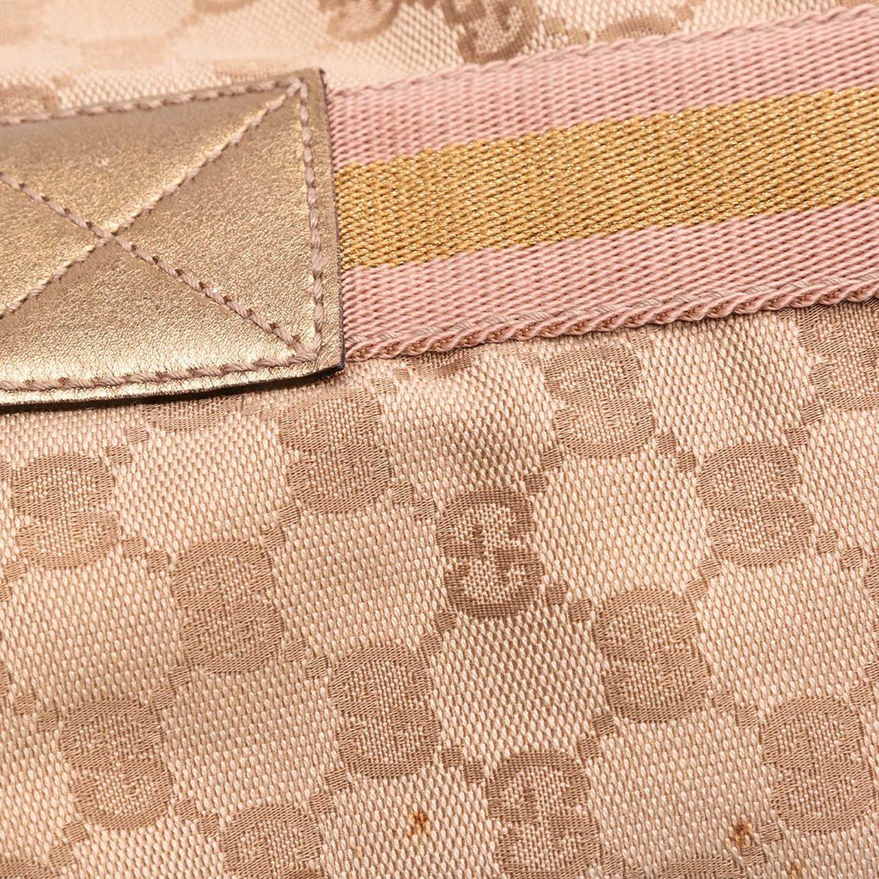 Gucci GG Canvas Web Tote Bruin