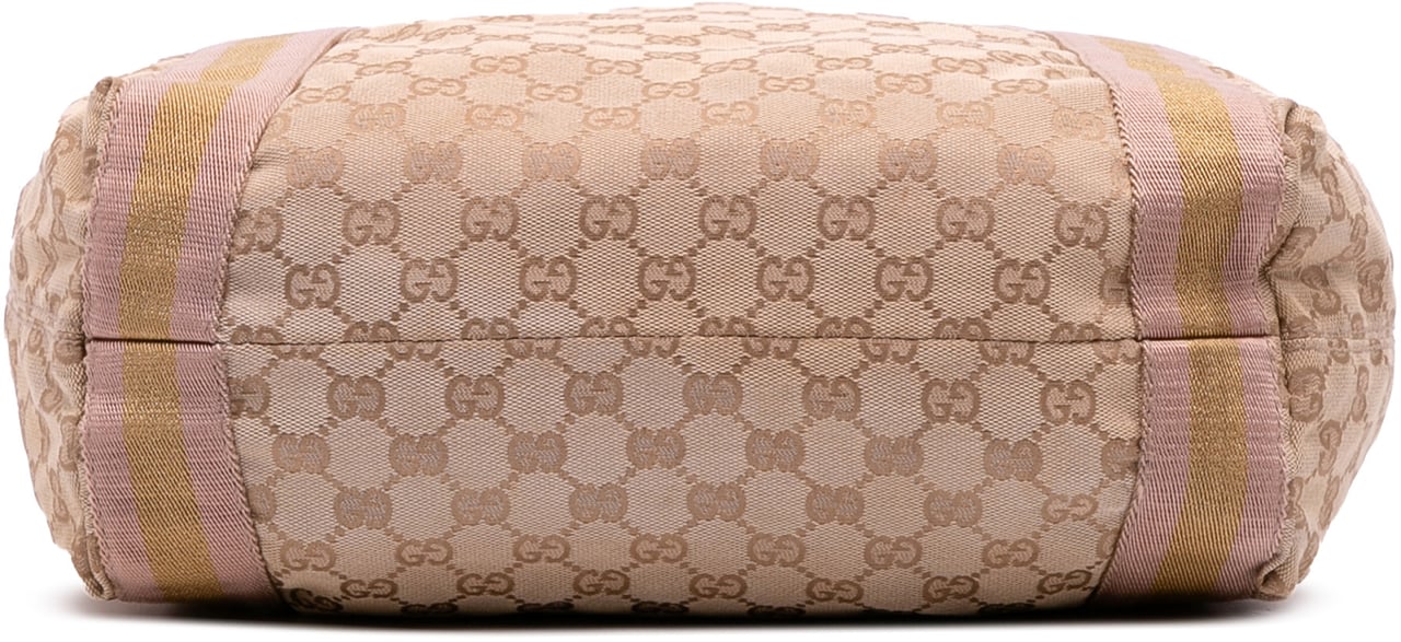 Gucci GG Canvas Web Tote Bruin