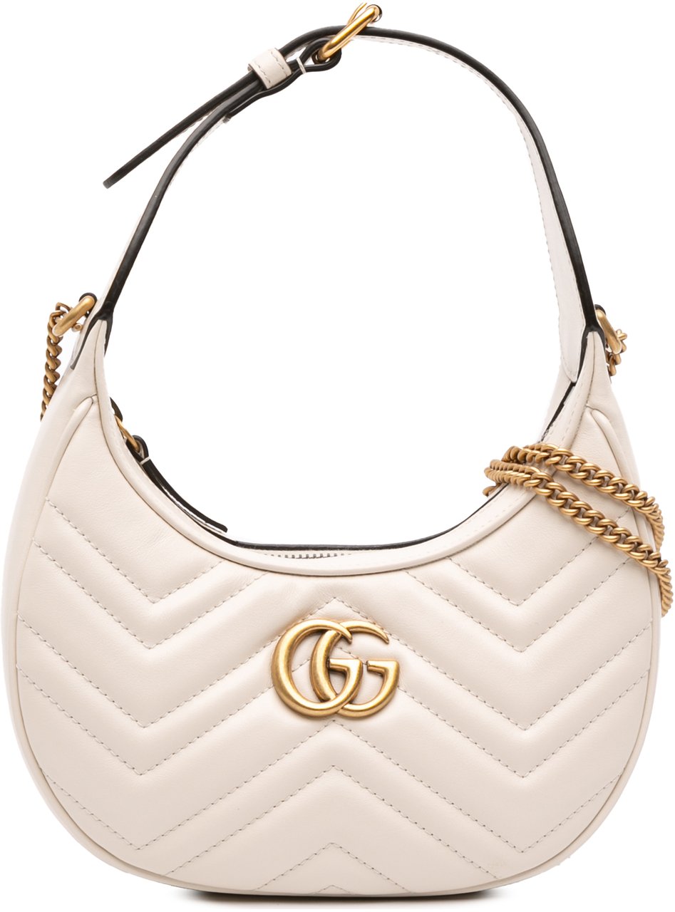 Gucci Mini GG Marmont Half Moon Bag Wit