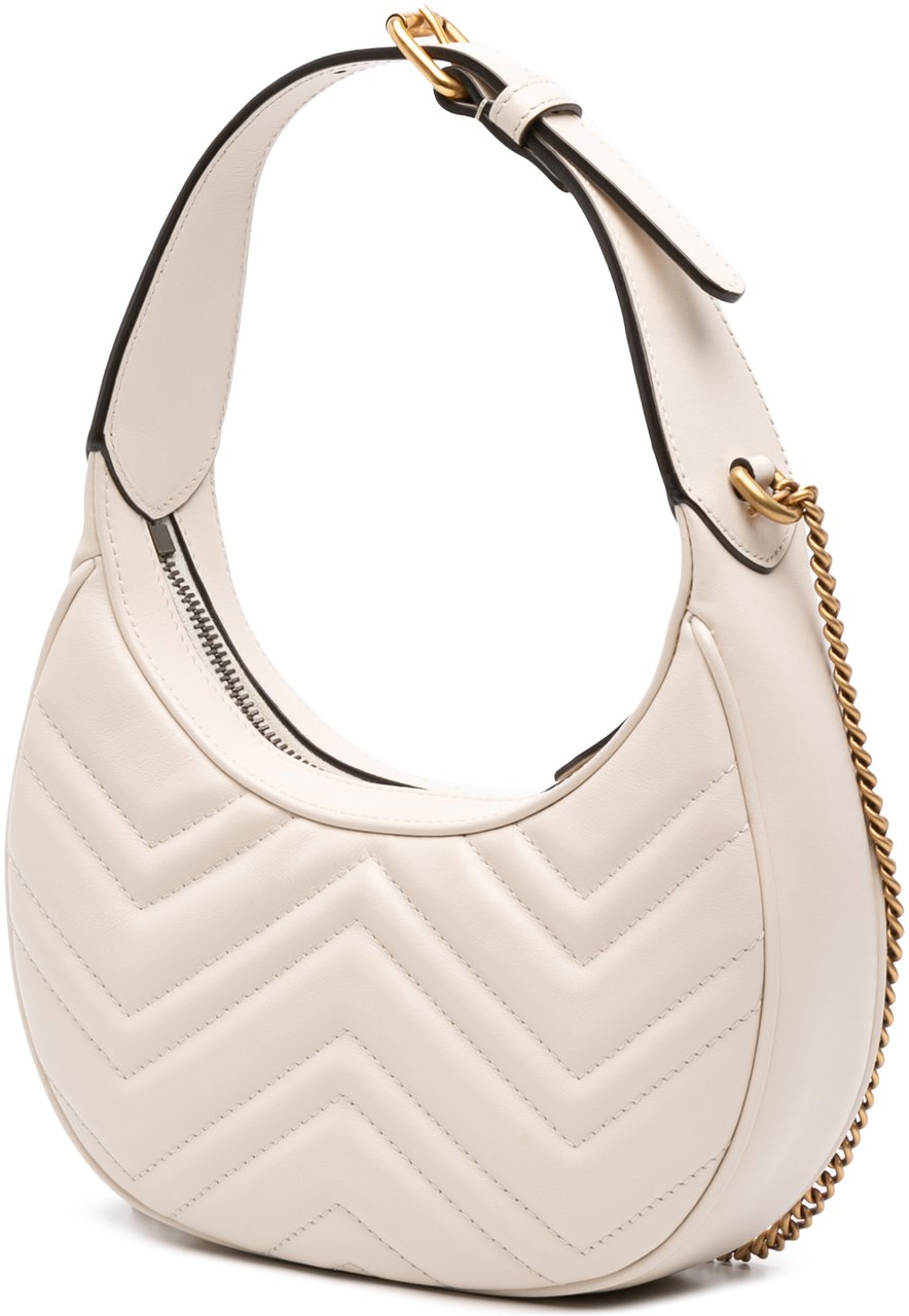 Gucci Mini GG Marmont Half Moon Bag Wit