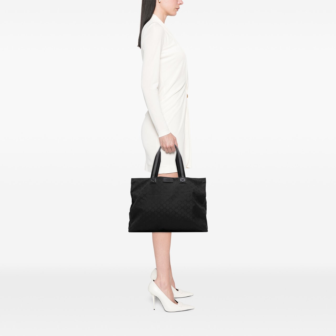 Gucci GG Nylon Web Tote Zwart