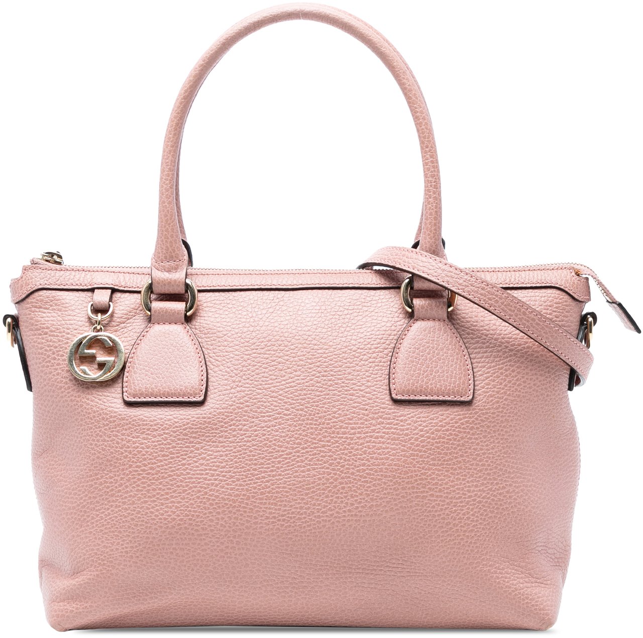 Gucci Dollar Calfskin GG Charm Satchel Roze